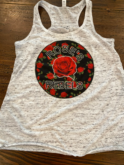 Rose's Rebels Circle Graphic Bella Racerback Tank
