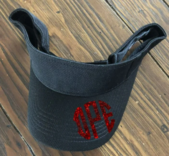 Circle Monogram sport visor/sun visor/personalized/monogram