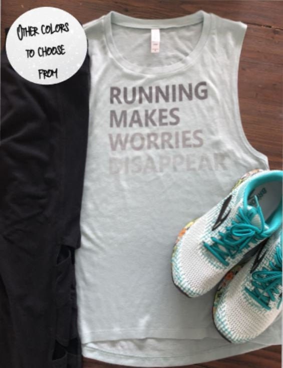 Makes worries disappear Bella Ladies Muscle Tank/Running/Cycling/Rowing/Lifting/Wine