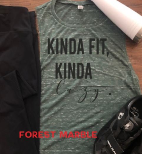 Kinda Fit Kinda Lazy Bella Ladies Scoopneck Muscle Tank