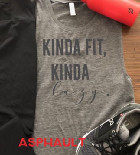 Kinda Fit Kinda Lazy Bella Ladies Scoopneck Muscle Tank