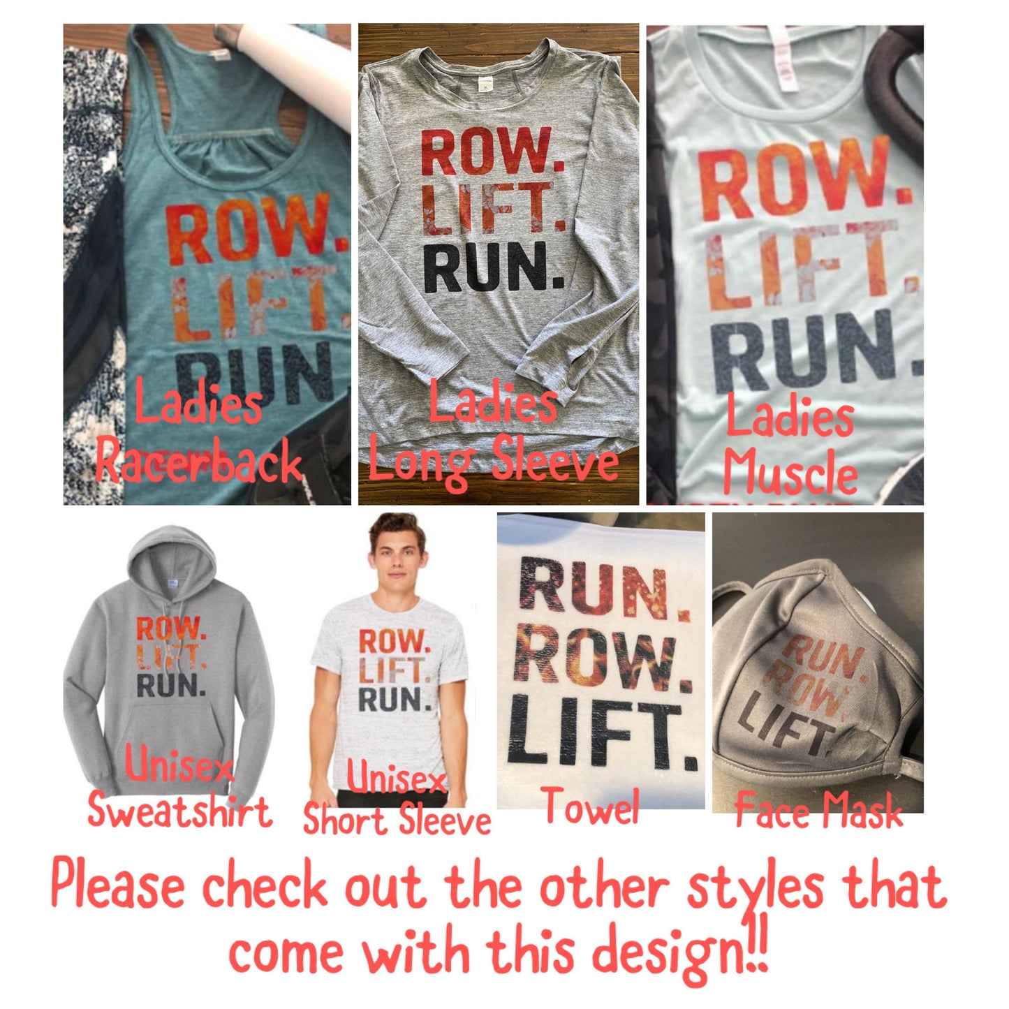 Run Row Lift Towel Fitness Towel/ Dri Tri Workout Towel/Personalization Optional