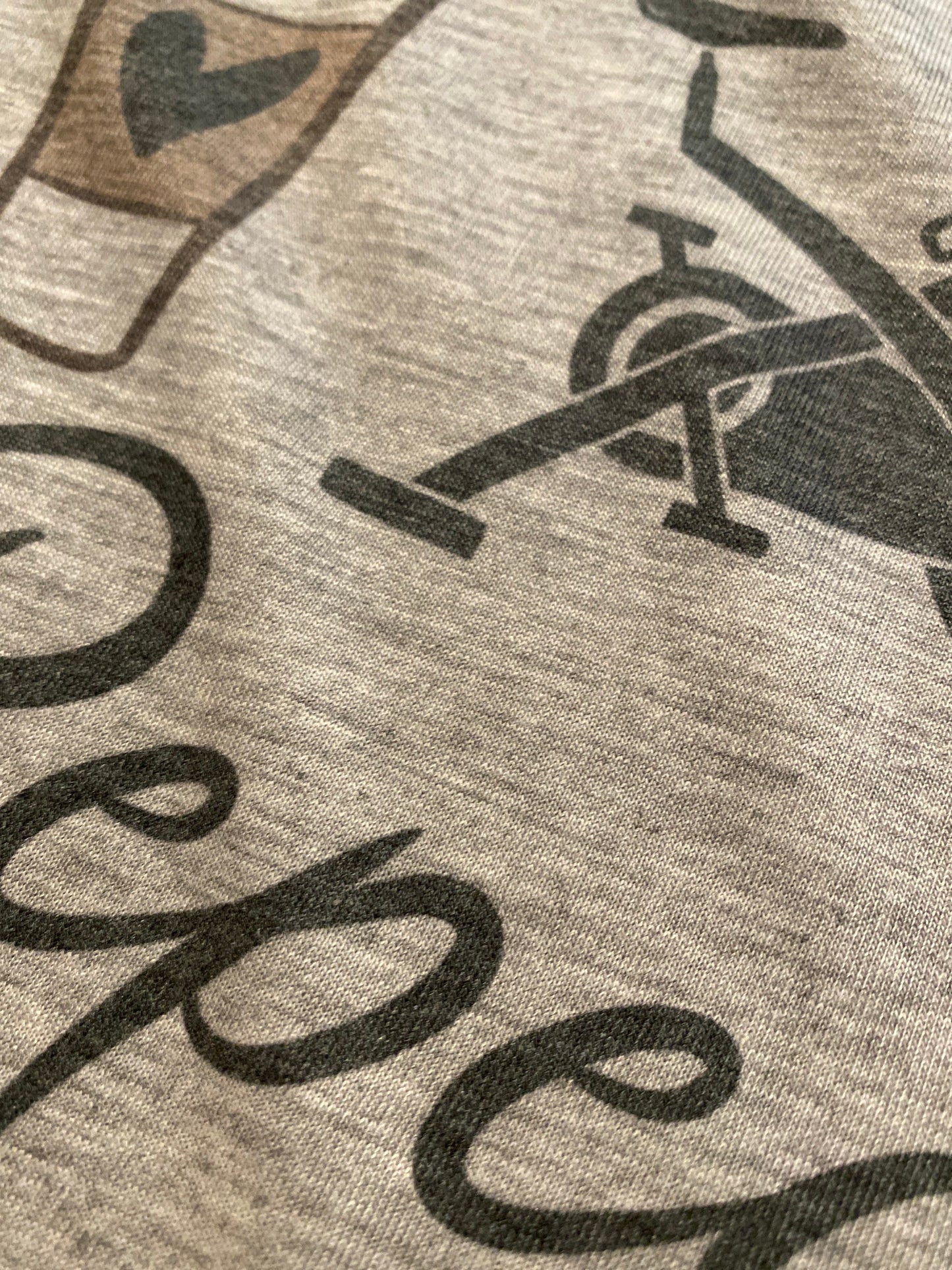 Coffee Bike Wine Repeat Bella Ladies Flowy Racerback Tank