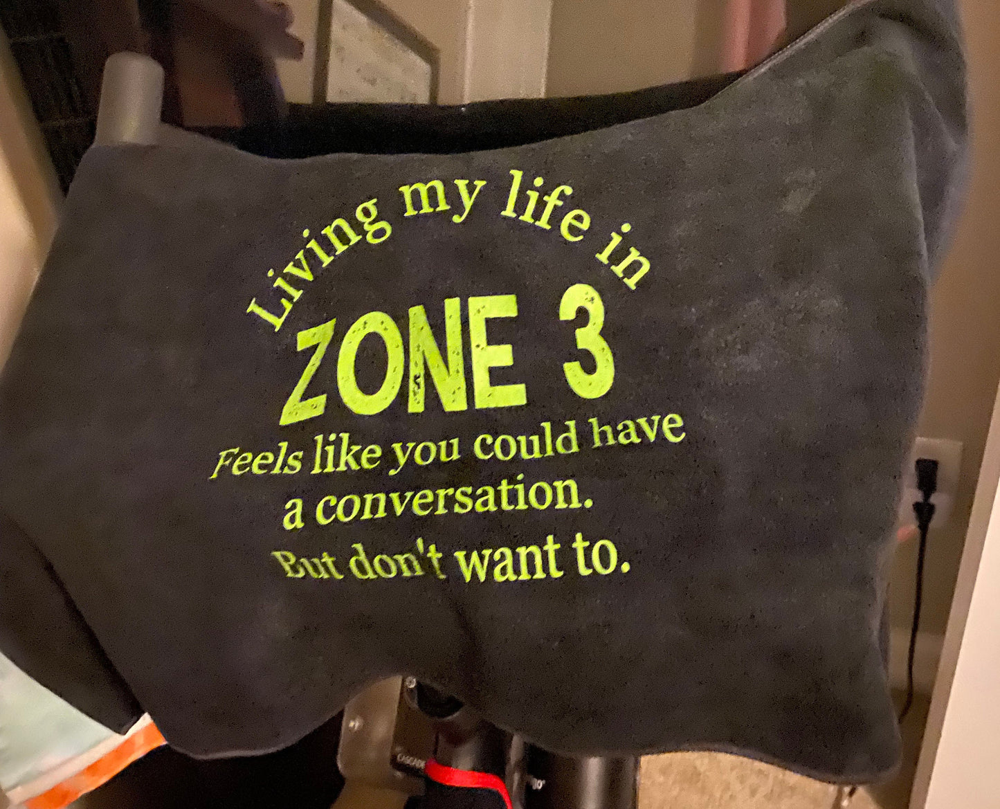 Living my life in Zone 3 Screenprinted Fitness Towel