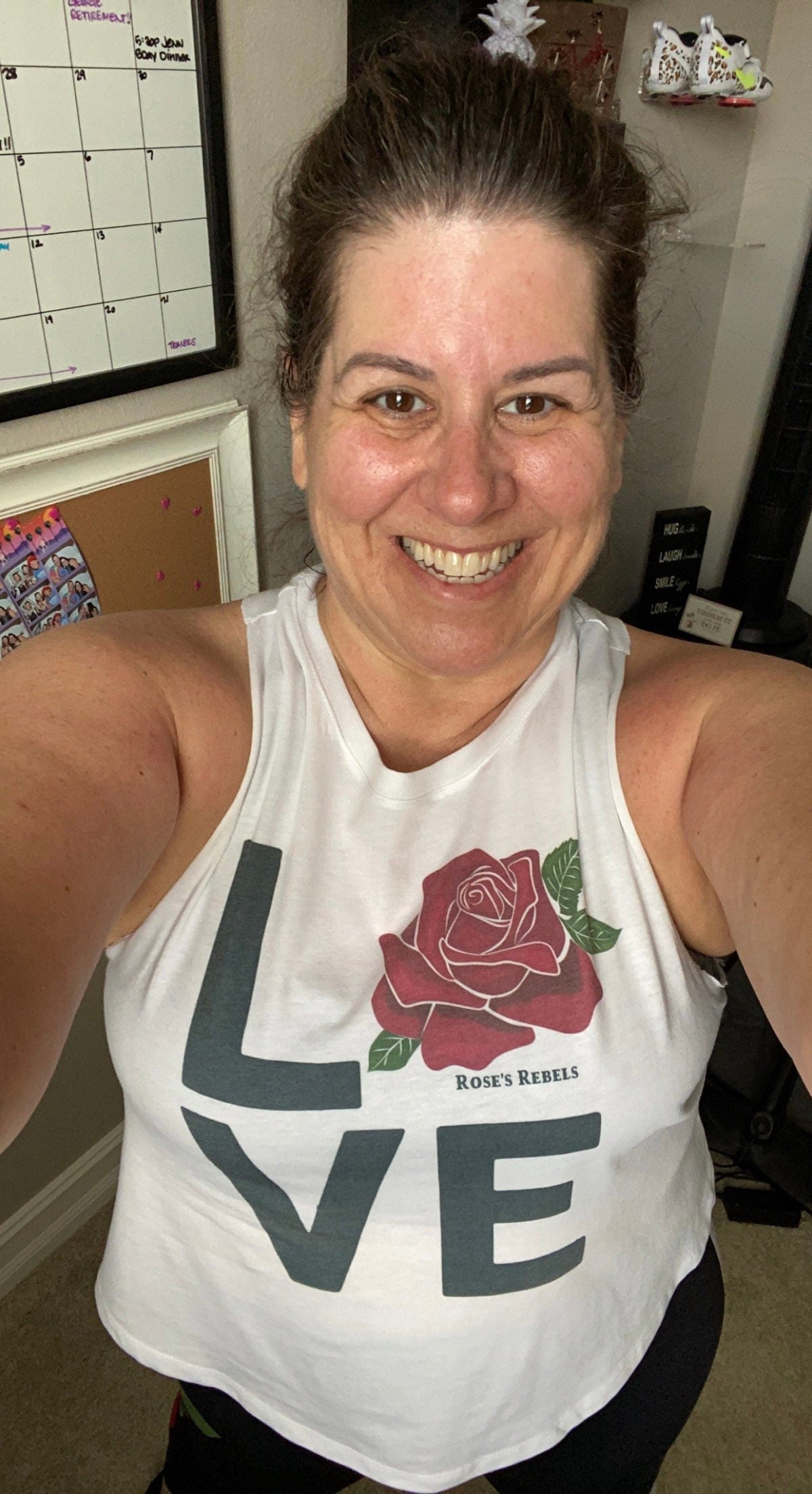 LOVE Rose’s Rebels Bella Ladies Cropped Racerback Tanl