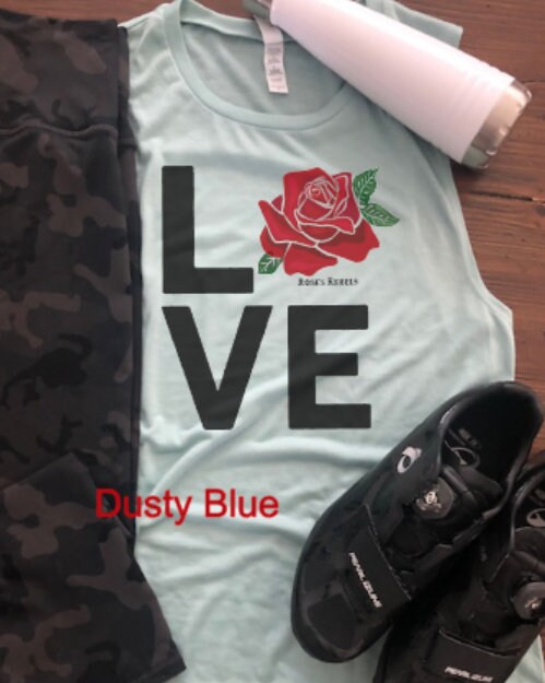 LOVE Roses Rebels Bella Ladies Muscle Tank