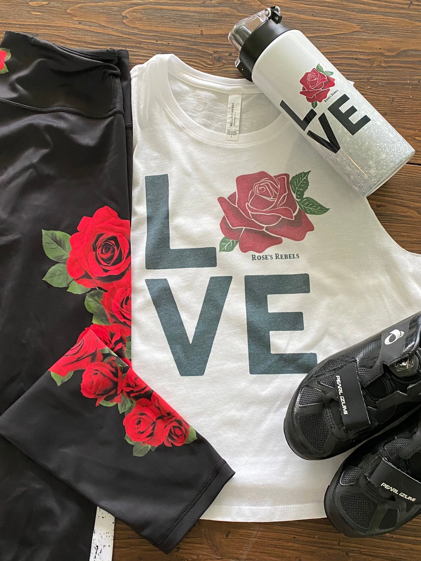 LOVE Rose’s Rebels Bella Ladies Cropped Racerback Tanl