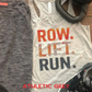 Row Lift Run Graphic Bella Racerback Tank