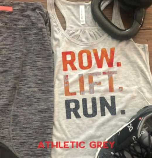 Row Lift Run Graphic Bella Racerback Tank