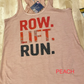 Row Lift Run Graphic Bella Racerback Tank