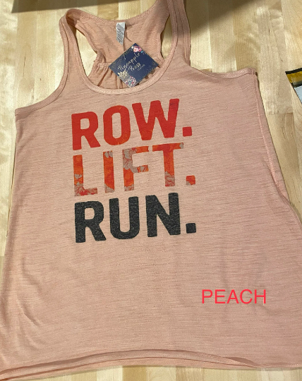 Row Lift Run Graphic Bella Racerback Tank