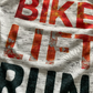 Bike Lift Run Graphic Bella Racerback Tank