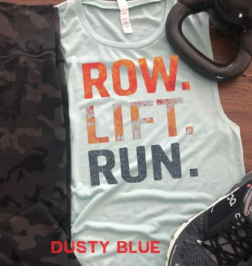 Row Lift Run Bella Ladies Muscle Tank