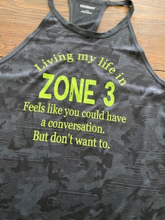 Living My Life in Zone 3 Ogio Performance Tank/Camouflage tank