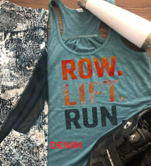 Row Lift Run Graphic Bella Racerback Tank