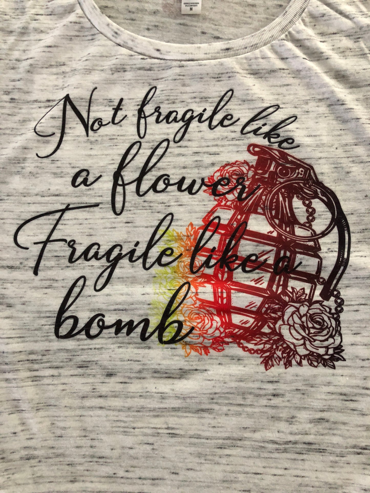 Not fragile like a flower Fragile like a bomb/graphic tank/gym tank/fitness/Bella muscle