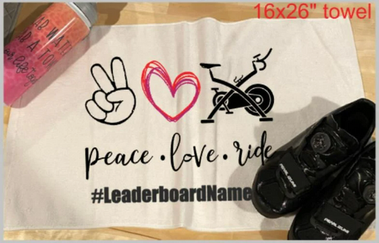 Peace Love Ride Towel/Personalization Optional