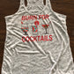 Burn for cocktails Bella Ladies Flowy Racerback Tank
