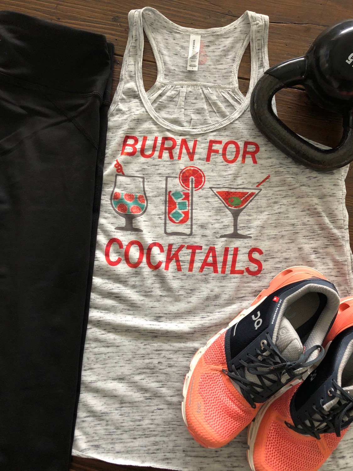 Burn for cocktails Bella Ladies Flowy Racerback Tank