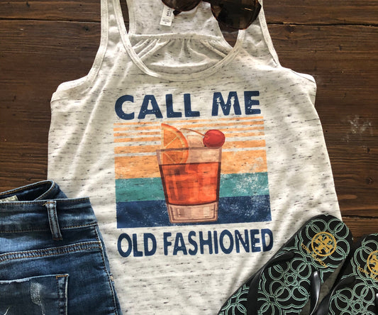 Call me Old Fashioned Bella Ladies Flowy Racerback