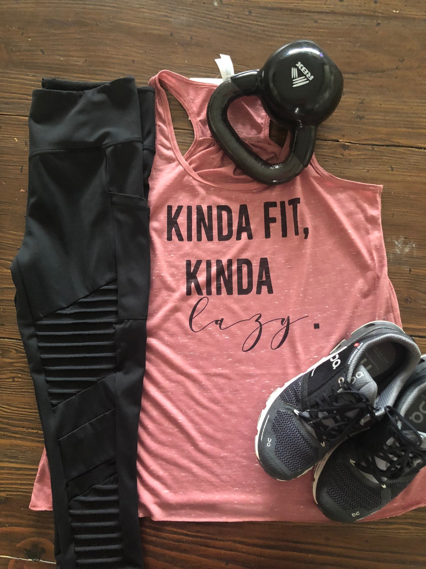 Kinda Fit Kinda Lazy Bella Ladies Flowy Racerback Tank