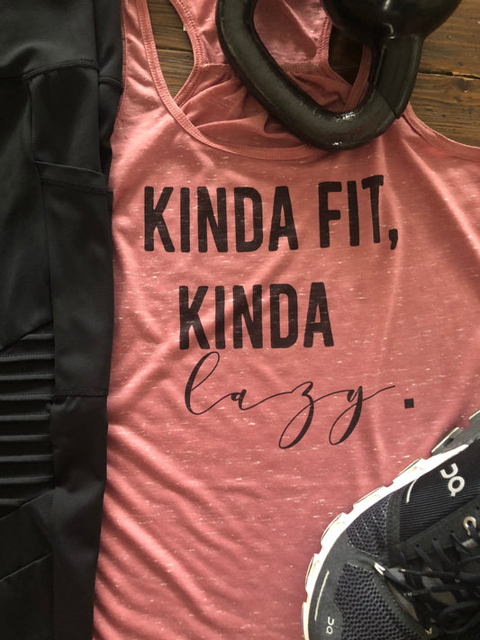 Kinda Fit Kinda Lazy Bella Ladies Flowy Racerback Tank