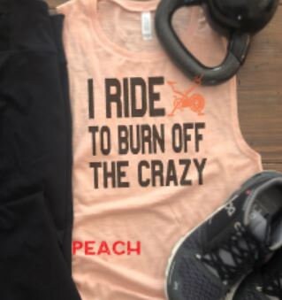 I Ride to Burn off The Crazy Bella Ladies Muscle