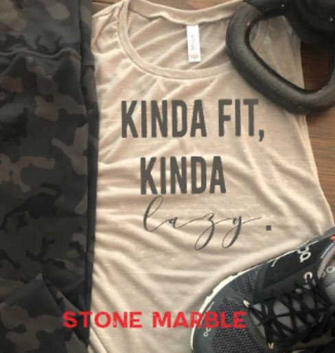 Kinda Fit Kinda Lazy Bella Ladies Scoopneck Muscle Tank