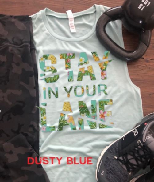 Stay In Your Lane Bella Ladies Muscle Tank