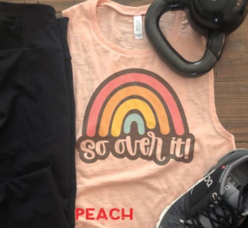 So Over It Rainbow Bella Ladies Muscle tank