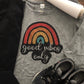 Good Vibes Only Rainbow Sport-tek Ladies Long Sleeve After Workout Tee with Thumbholes