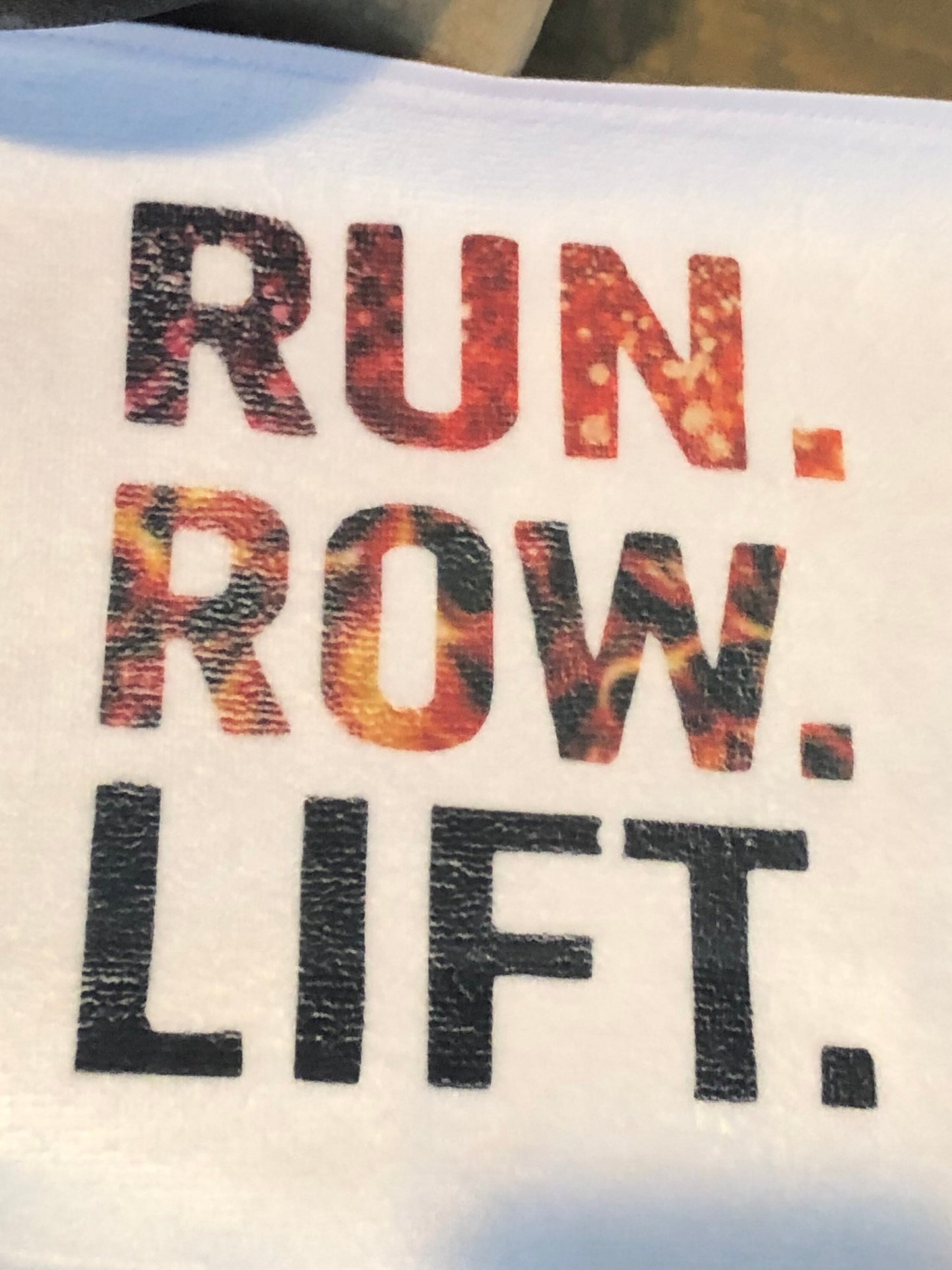 Run Row Lift Towel Fitness Towel/ Dri Tri Workout Towel/Personalization Optional