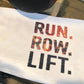 Run Row Lift Towel Fitness Towel/ Dri Tri Workout Towel/Personalization Optional