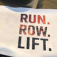 Run Row Lift Towel Fitness Towel/ Dri Tri Workout Towel/Personalization Optional