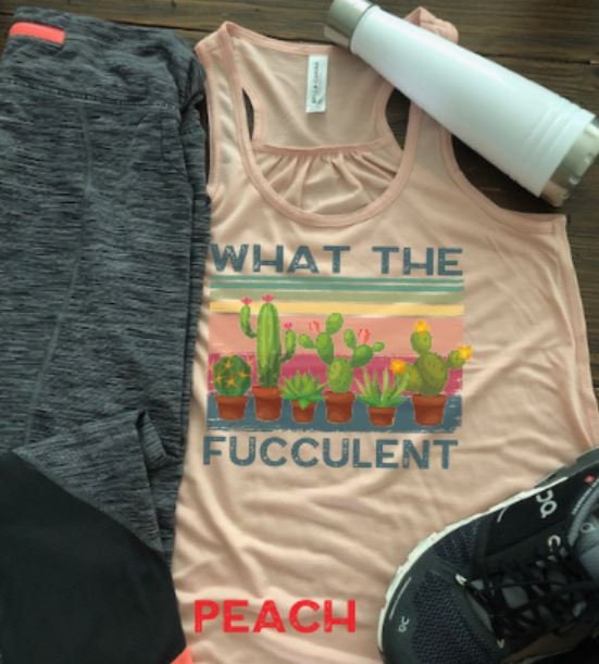 What the Fucculent Bella Ladies Flowy Racerback Tank