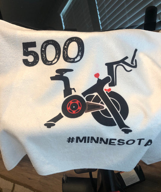 Bike Milestone Inspired Fitness Towel/Personalization Optional