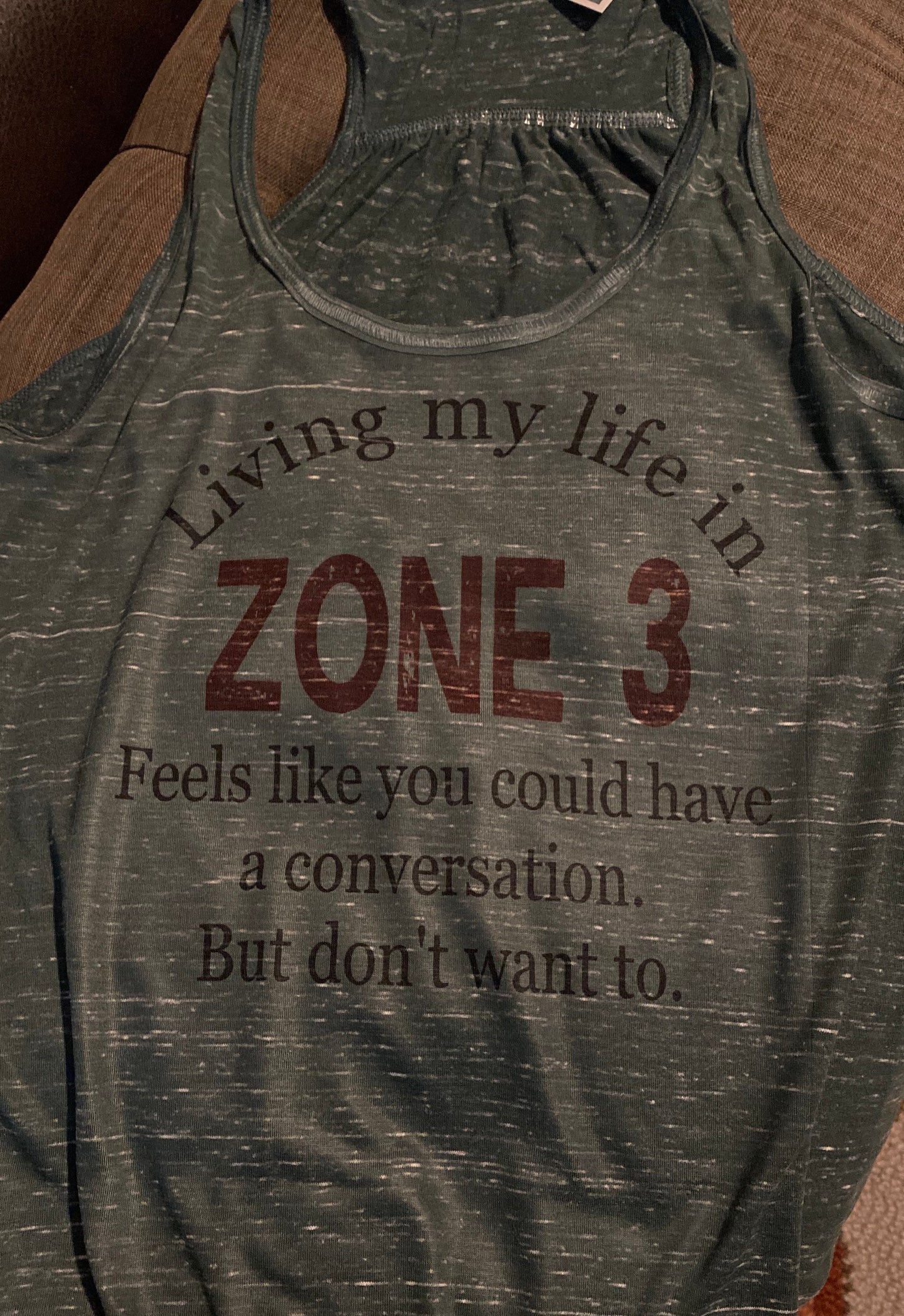 Living my life in Zone 3 Bella Ladies Flowy Racerback Tank