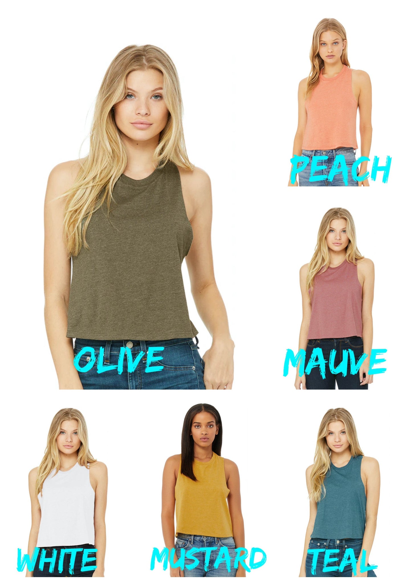 Beast Mode ON Bella Ladies Cropped Racerback Tank