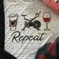 Coffee Bike Wine Repeat Bella Unisex Short Sleeve Tee
