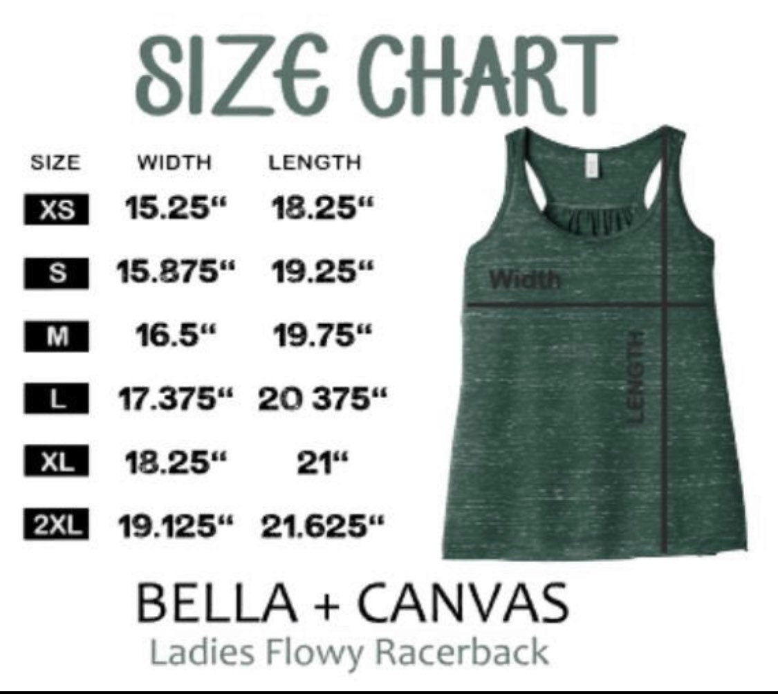 "Ello" Rose’s Rebels Bella Ladies Flowy Racerback