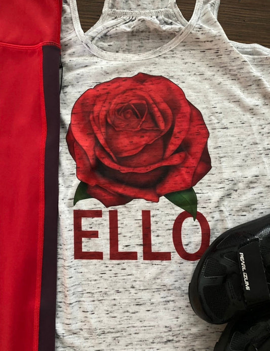 "Ello" Rose’s Rebels Bella Ladies Flowy Racerback