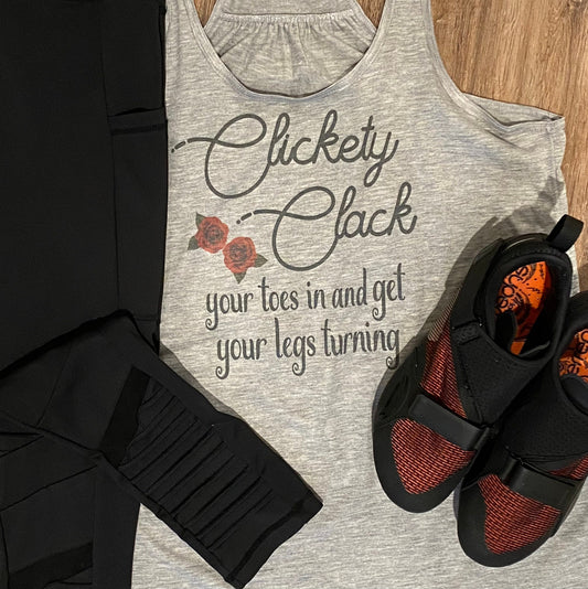 Clickety Clack Your Toes In Rose’s Rebels Bella flowy racerback