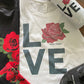 LOVE Rose’s Rebels Bella Ladies Cropped Racerback Tanl