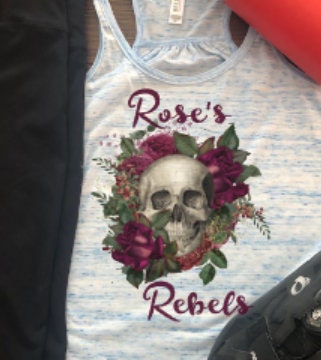 Rebel Skull Rose's Rebels Bella Ladies Racerback Tank