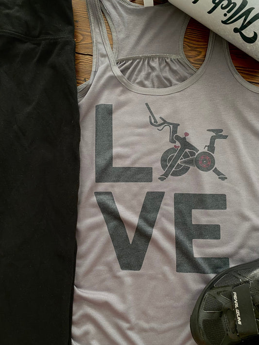 LOVE Bike/Bella Ladies Flowy Racerback Tank