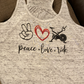 Peace Love Ride Graphic Bella Racerback Tank