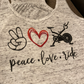 Peace Love Ride Graphic Bella Racerback Tank